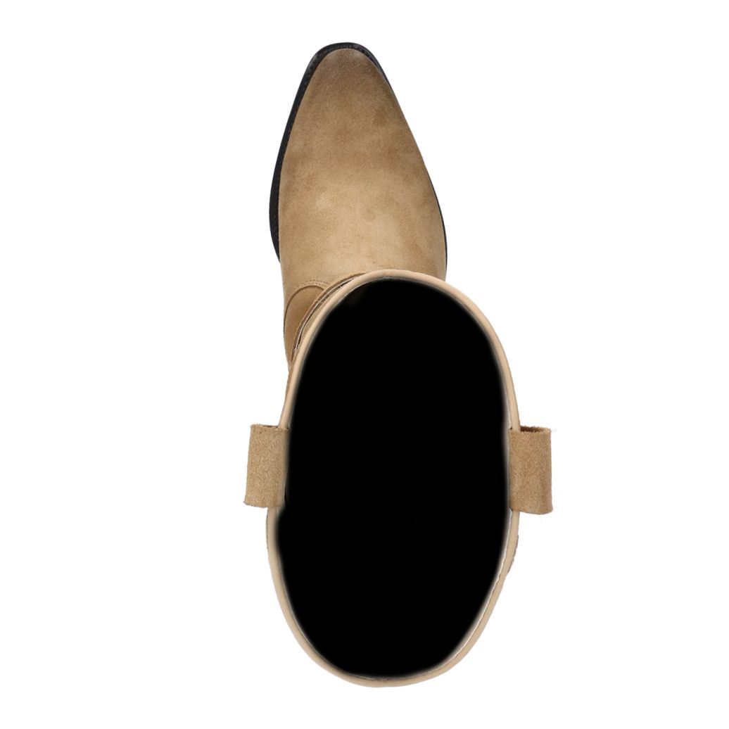 Beige suède cowboylaarzen met buckle