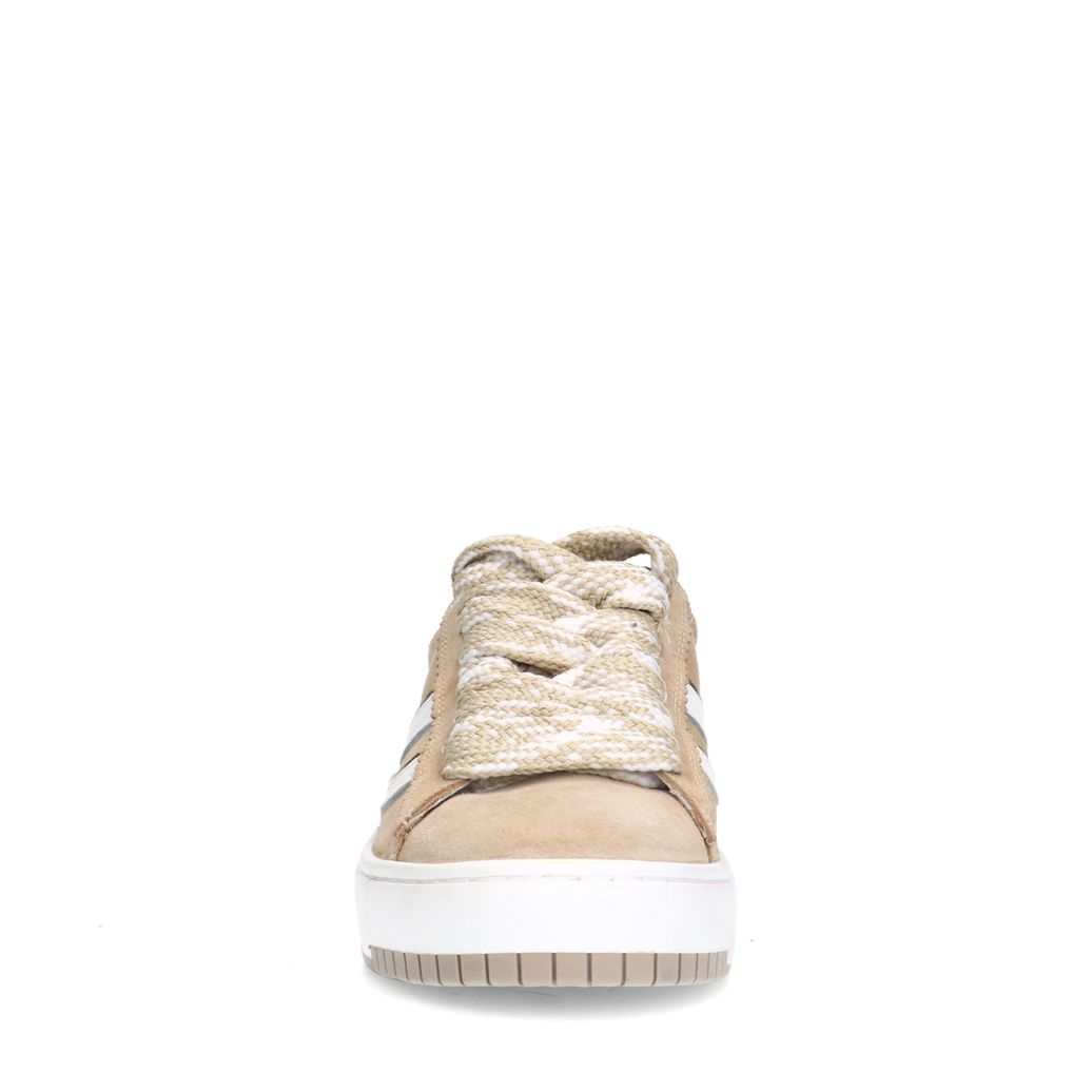 Baskets en daim avec détails blancs - beige
