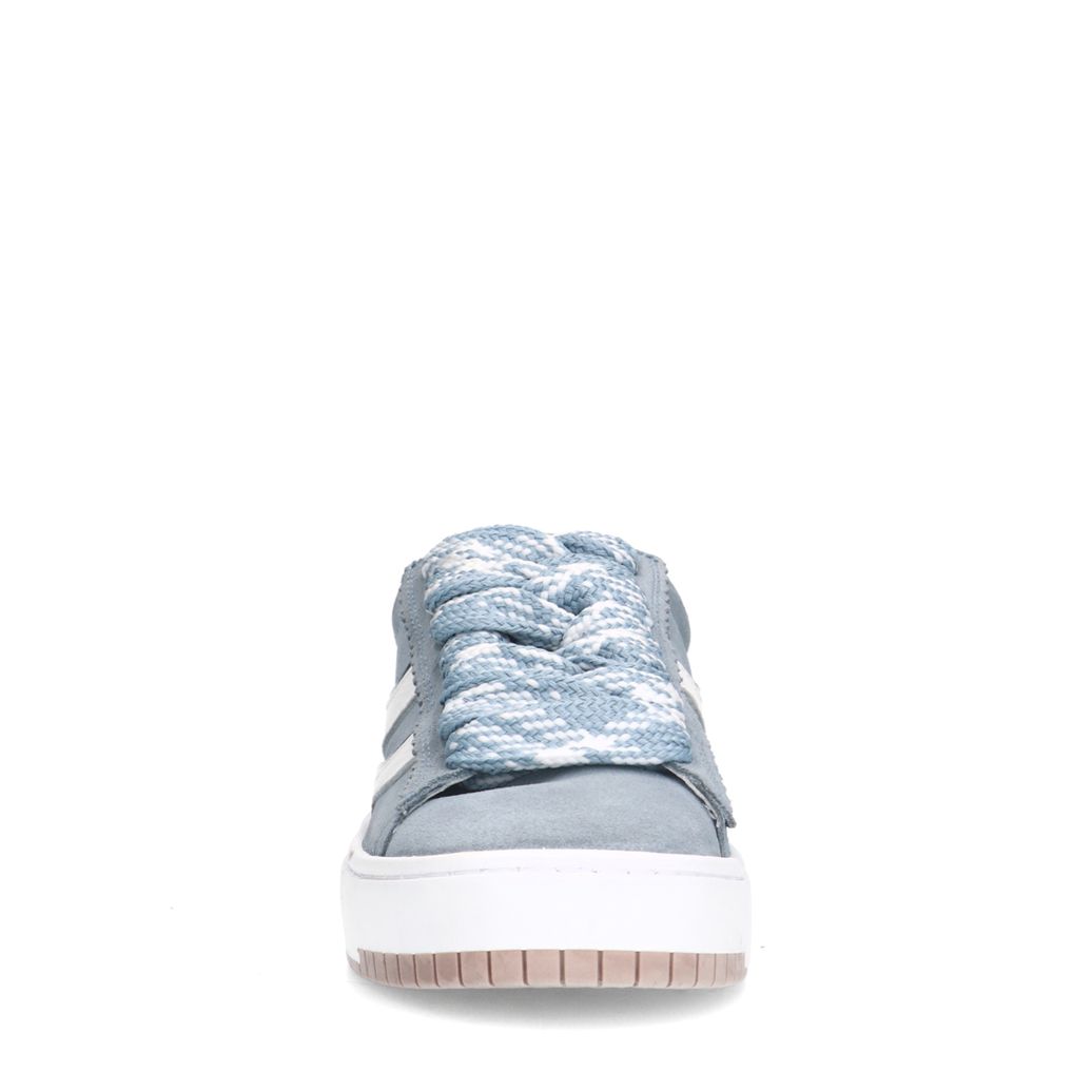 Baskets en daim avec détails blancs - bleu