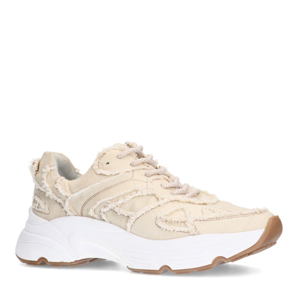 Beigefarbene Denim-Sneaker