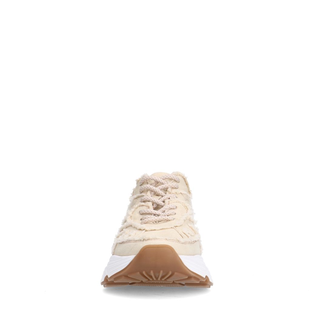 Beigefarbene Denim-Sneaker