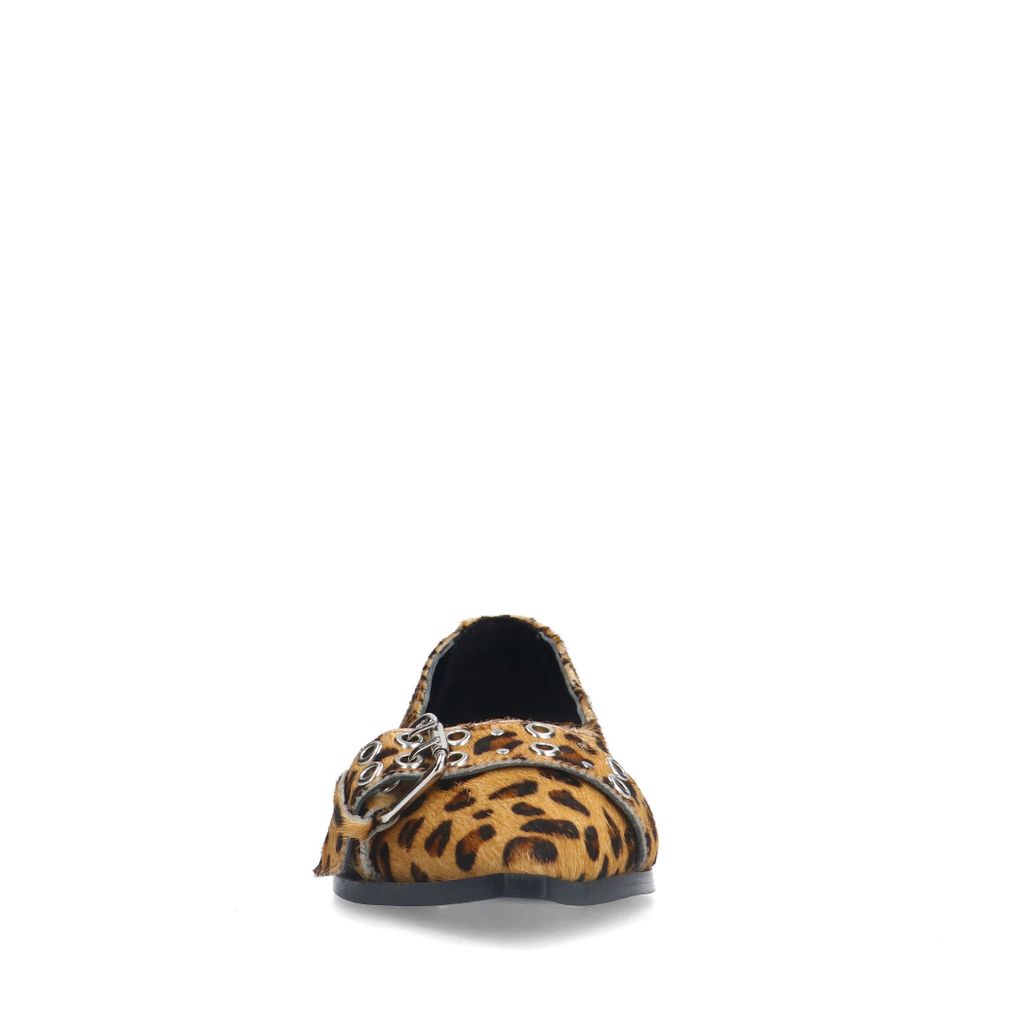 Ballerinas mit Schnalle und Leoprint