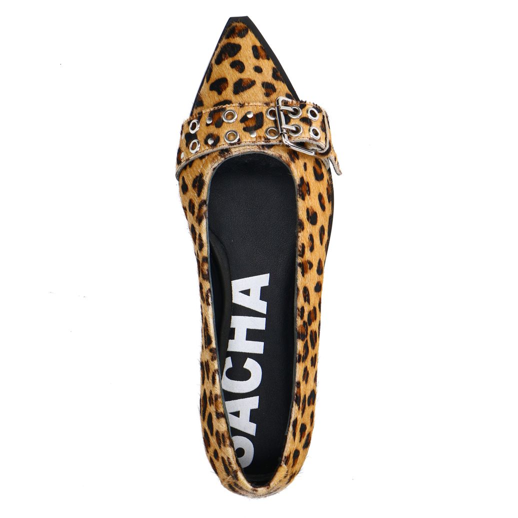 Leopard buckle ballerina's