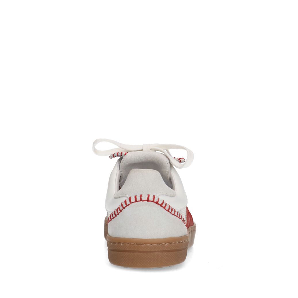 Baskets en daim avec détails rouges - blanc