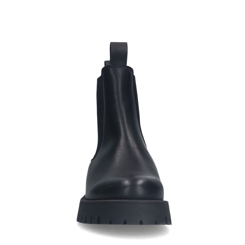 Zwarte leren chunky chelsea boots
