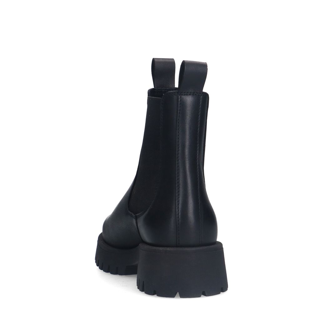 Zwarte leren chunky chelsea boots
