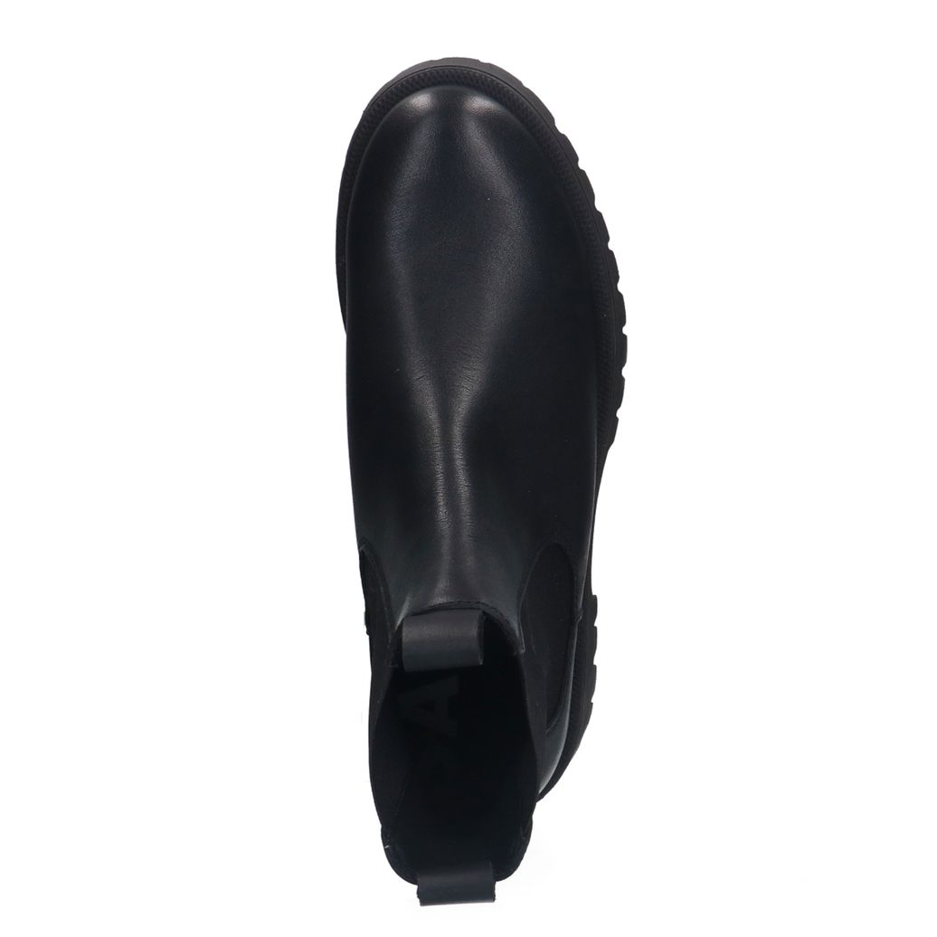 Zwarte leren chunky chelsea boots