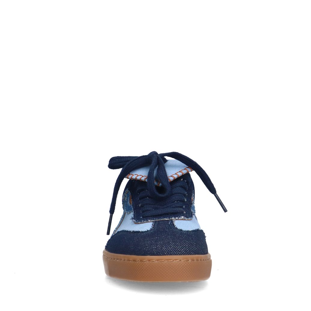 Baskets en daim avec détails denim - bleu