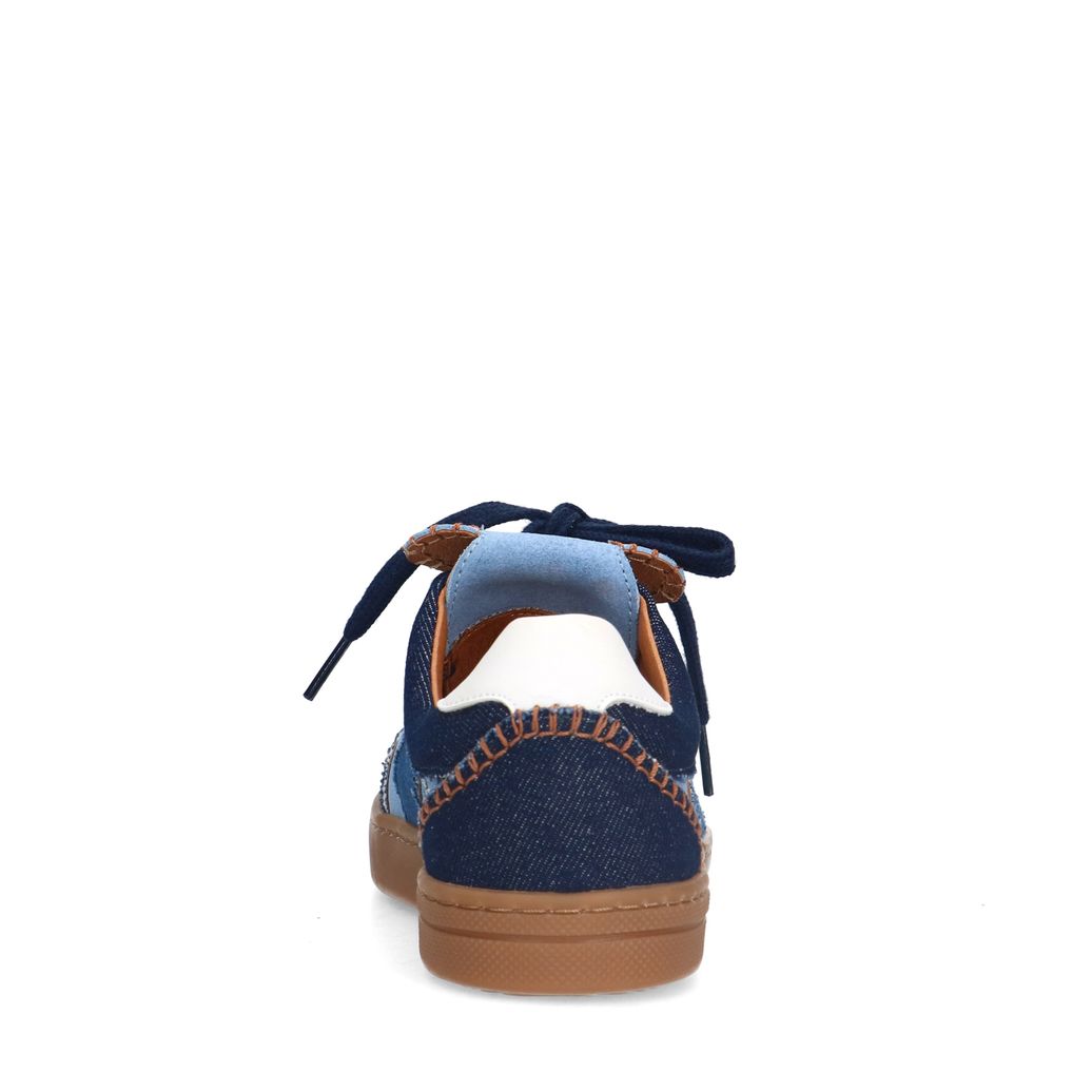 Baskets en daim avec détails denim - bleu