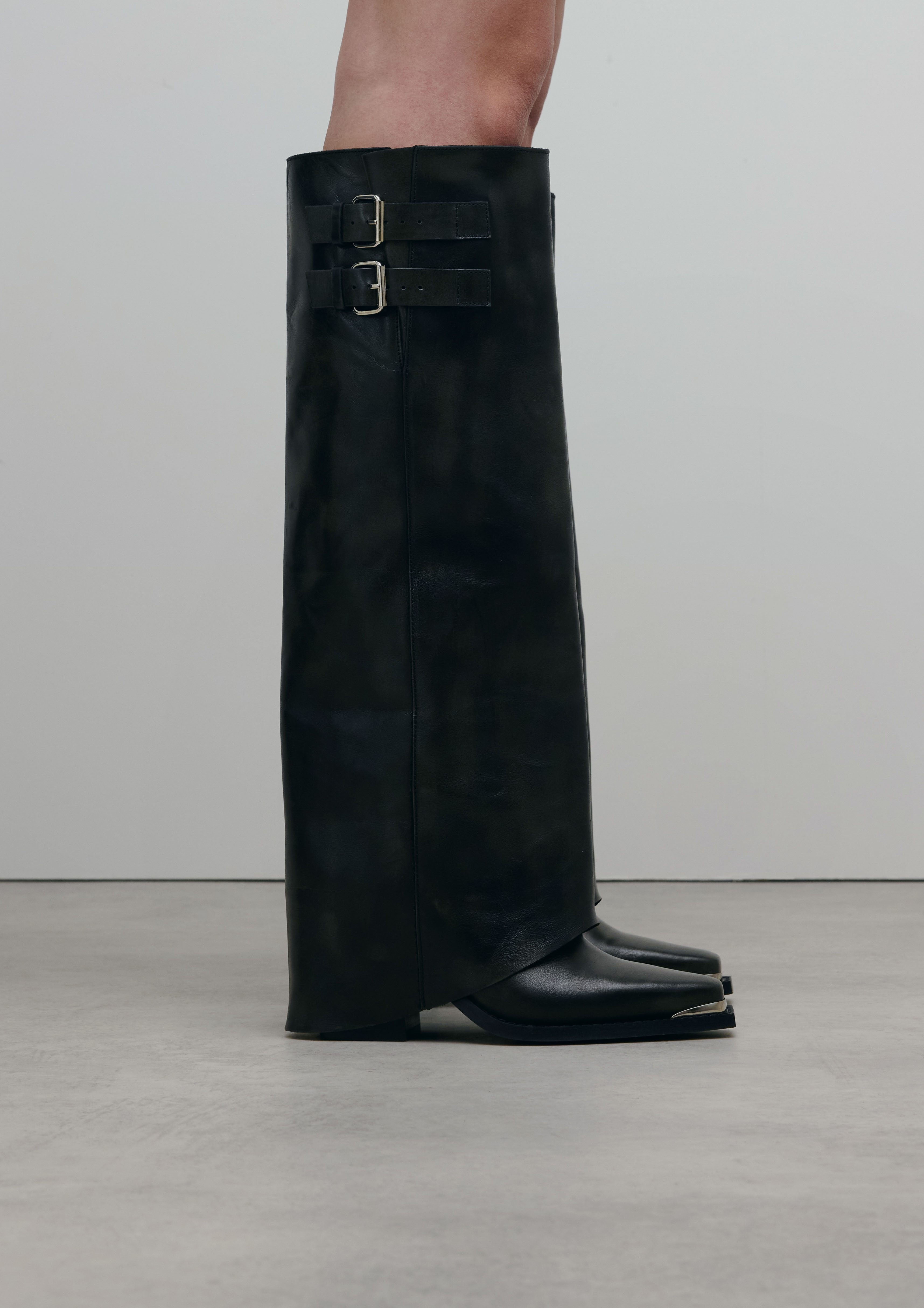 Sacha Biker Boots Damen Schwarz Schnallen Schwarze Stiefel Mit