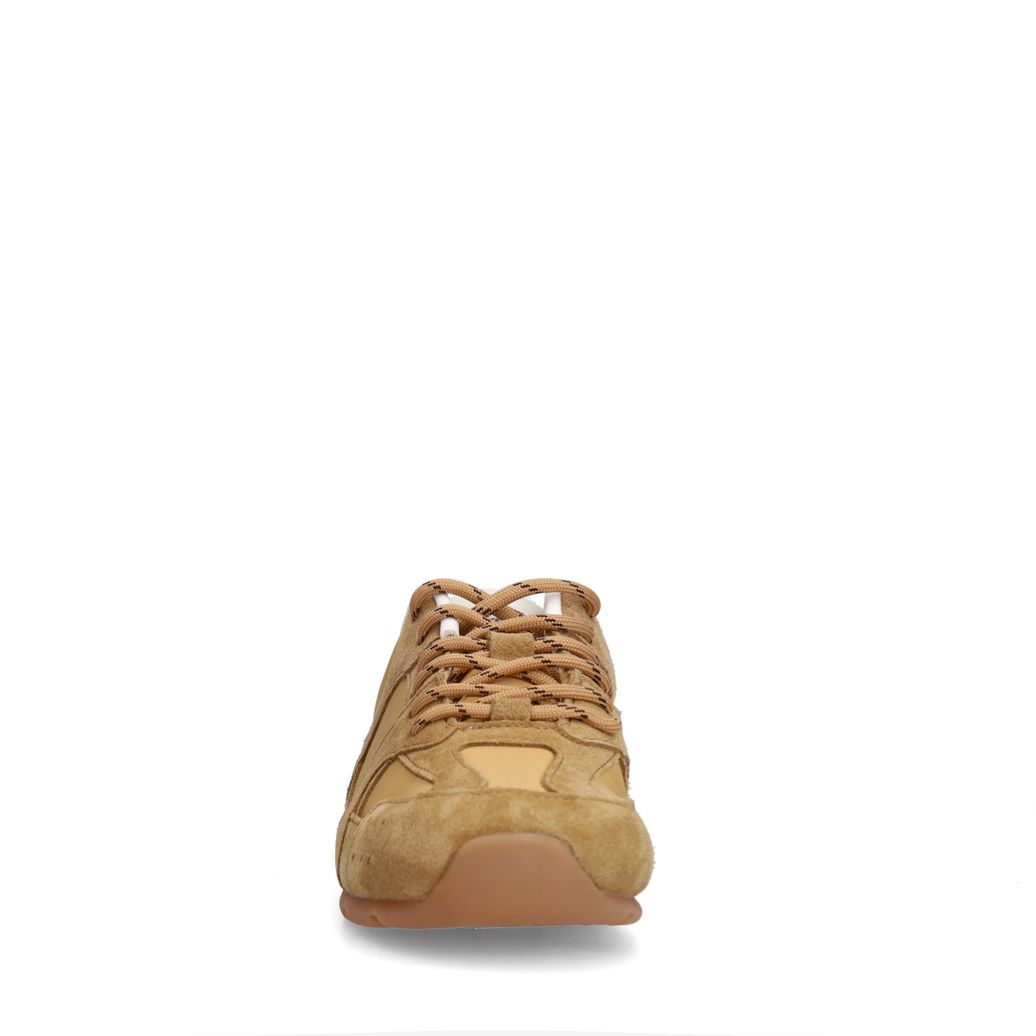 Taupefarbene Veloursleder-Sneaker