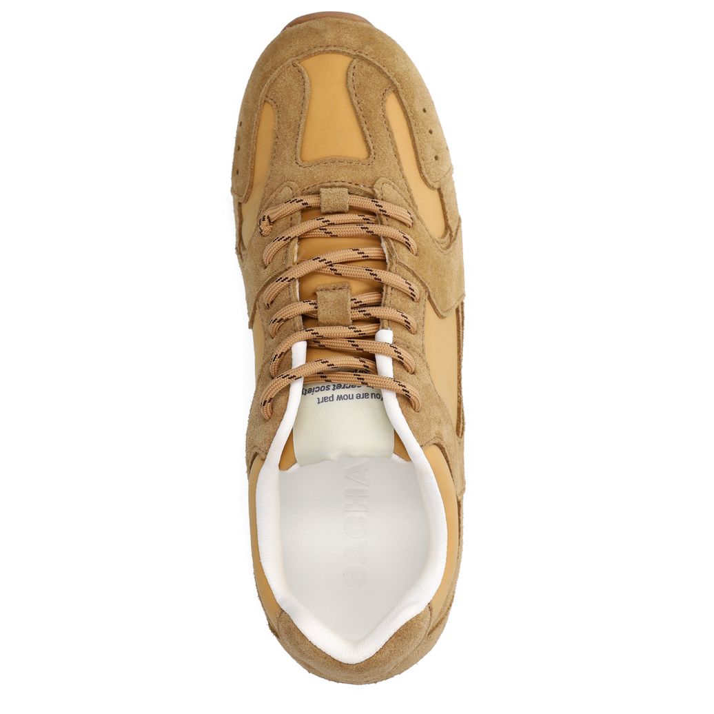 Taupefarbene Veloursleder-Sneaker