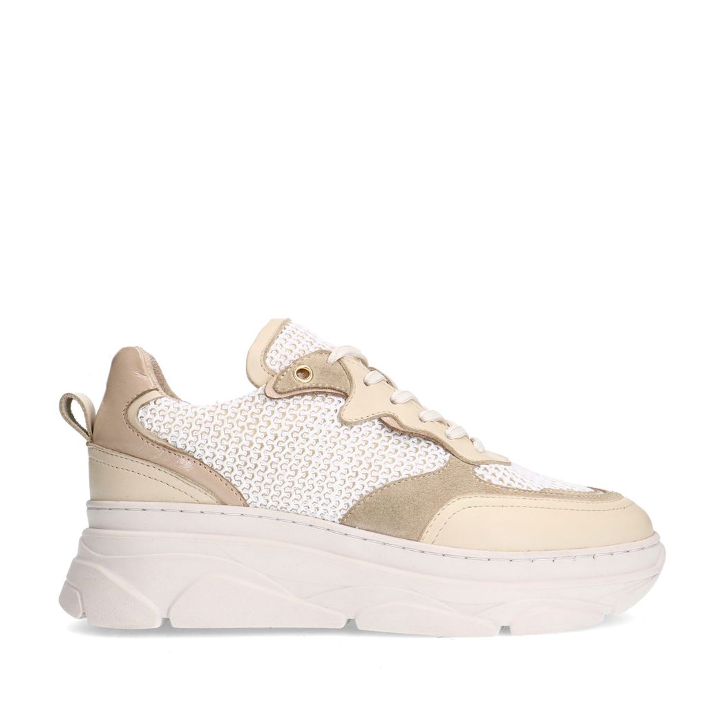 Baskets en cuir - blanc cassé