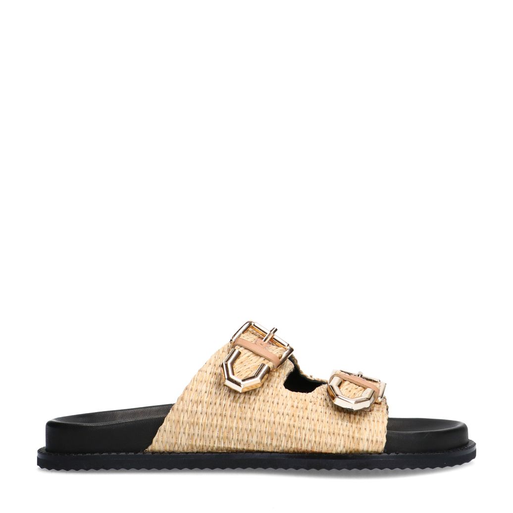 Claquettes en raphia - beige