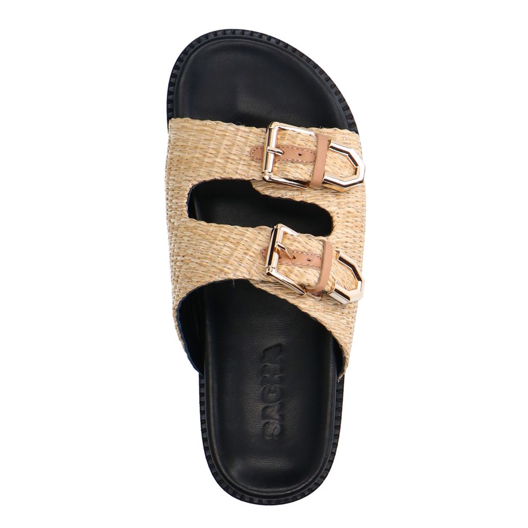 Claquettes en raphia - beige