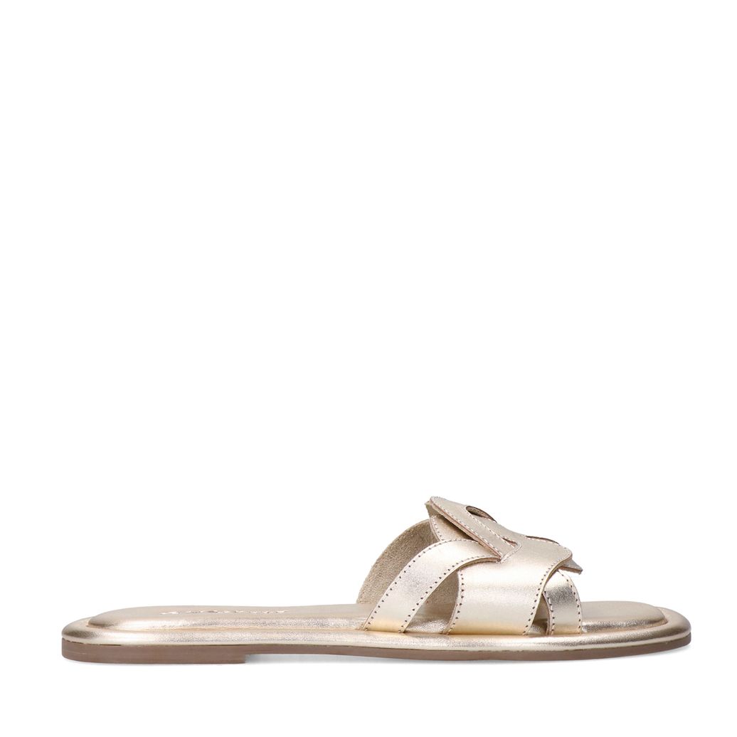 Claquettes en cuir - doré