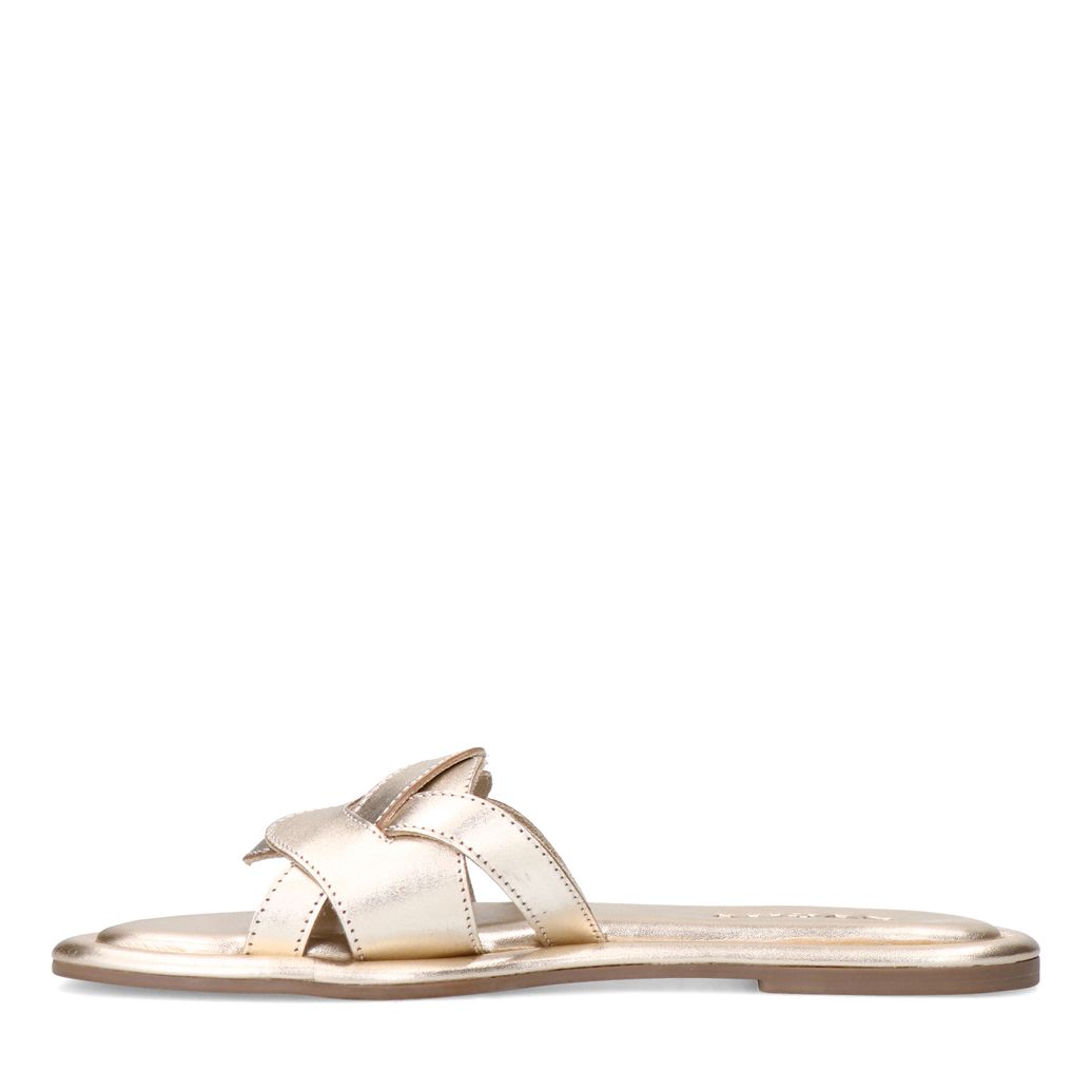 Gouden leren slippers