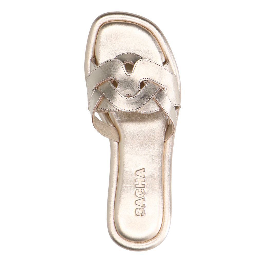 Gouden leren slippers