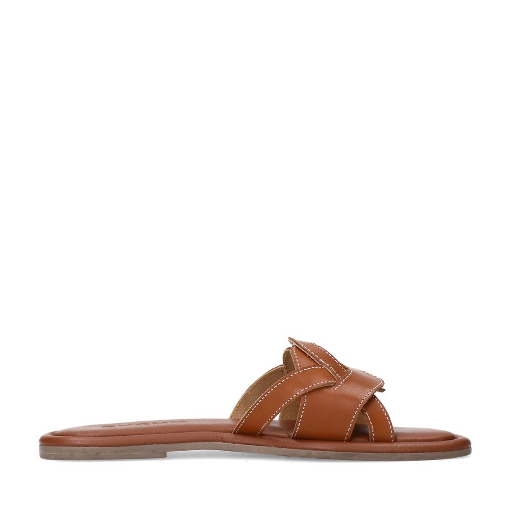 Cognacfarbene Ledersandalen