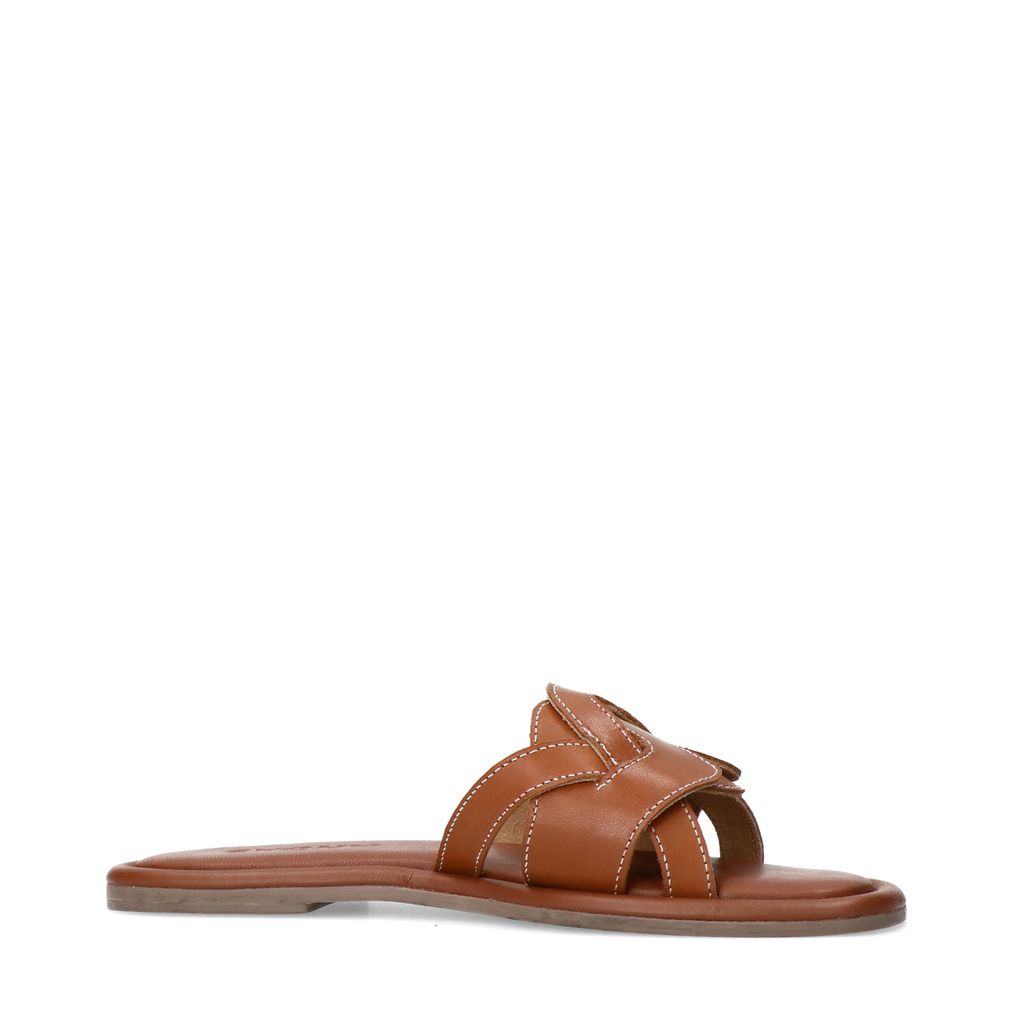 Cognacfarbene Ledersandalen