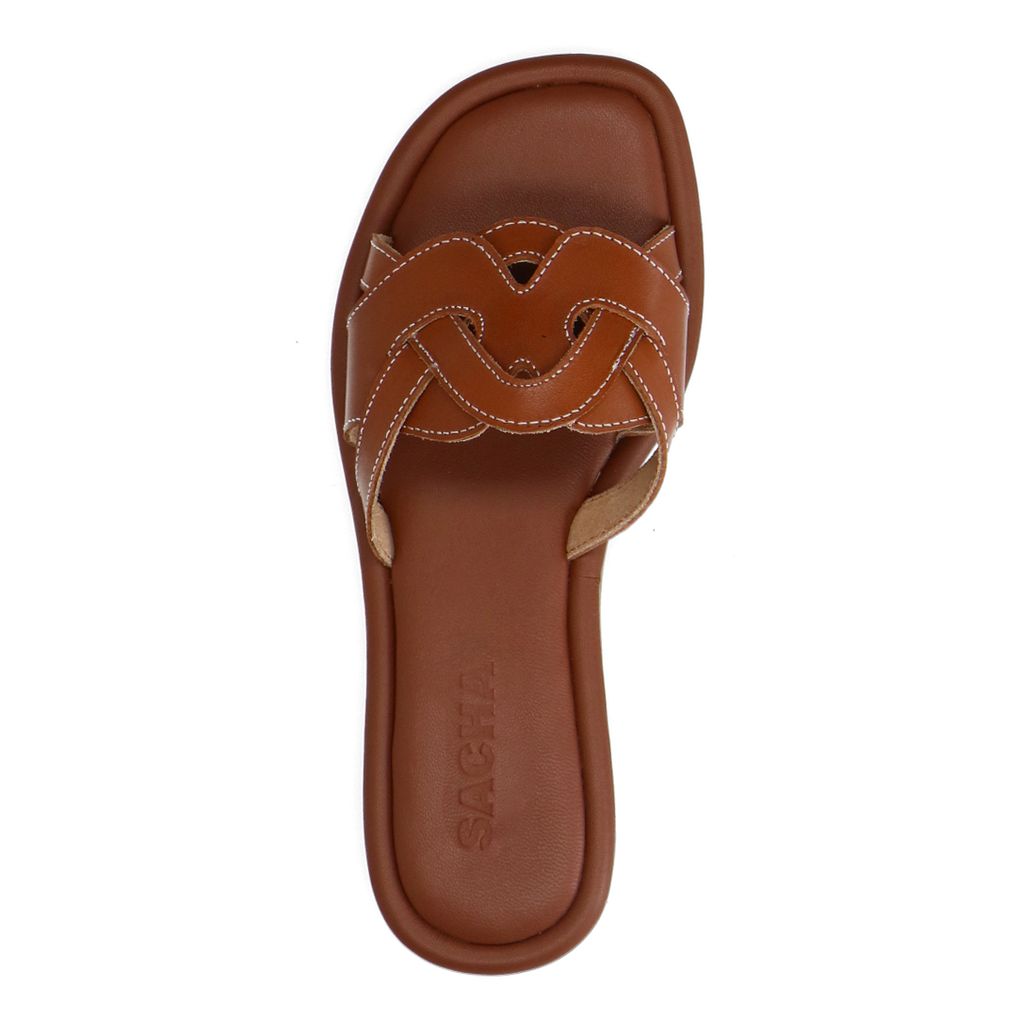 Cognacfarbene Ledersandalen