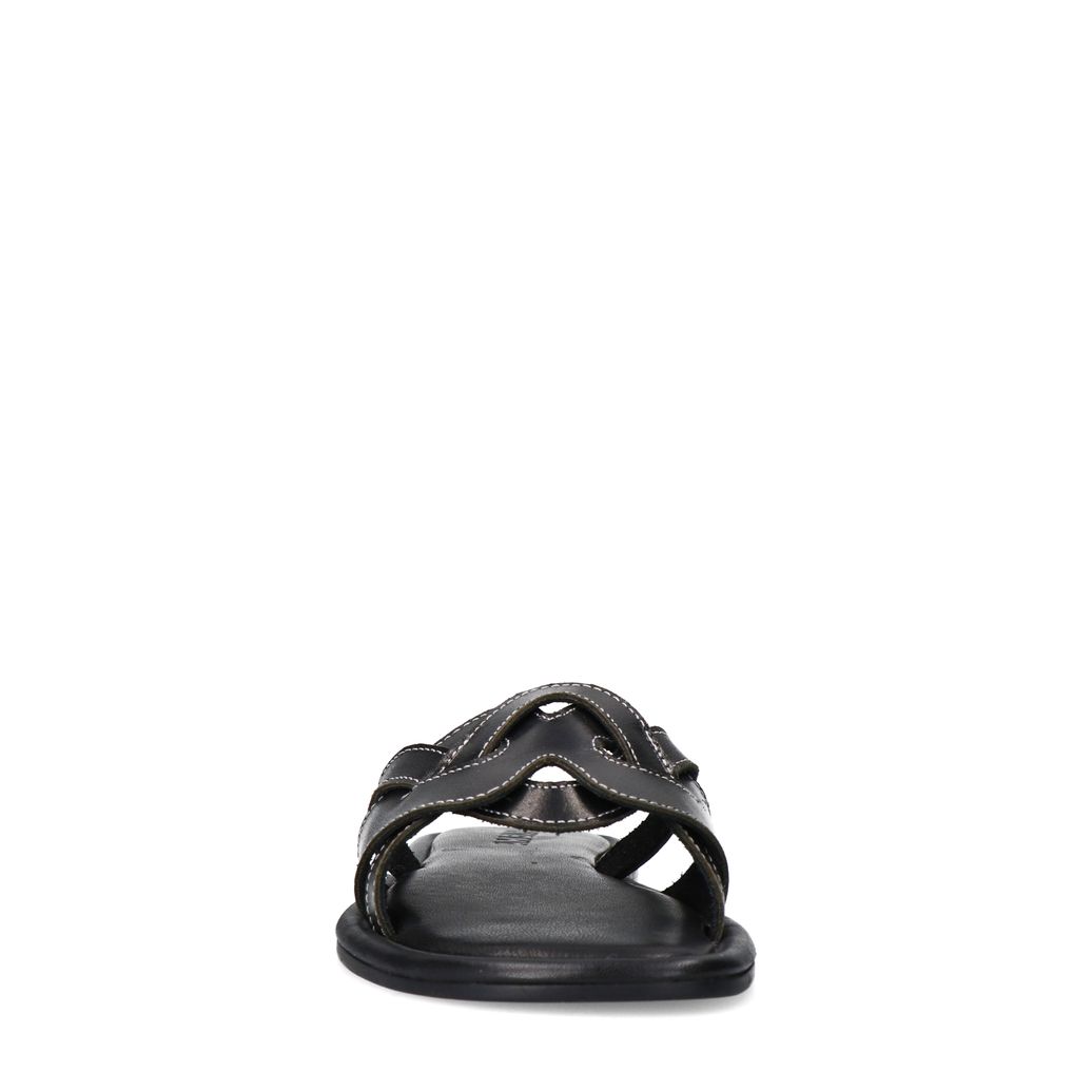 Zwarte leren slippers