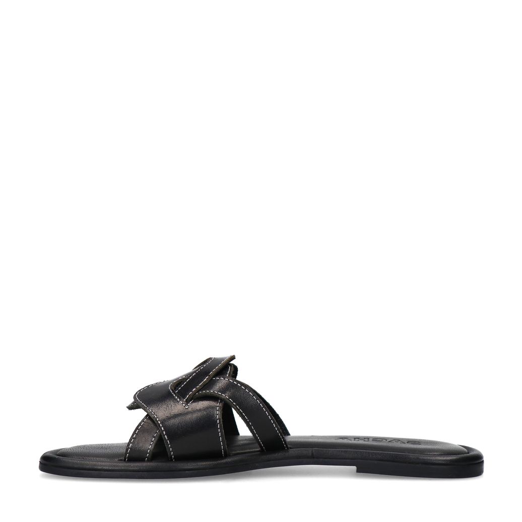 Claquettes en cuir - noir