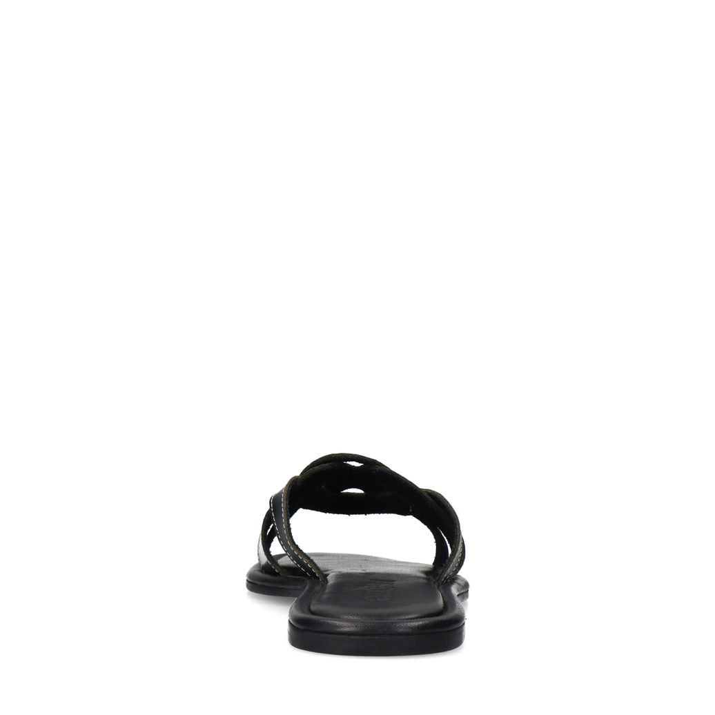 Claquettes en cuir - noir