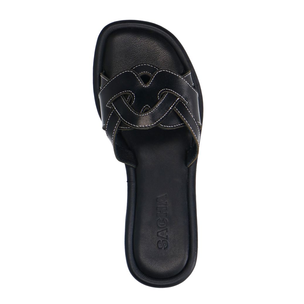 Claquettes en cuir - noir
