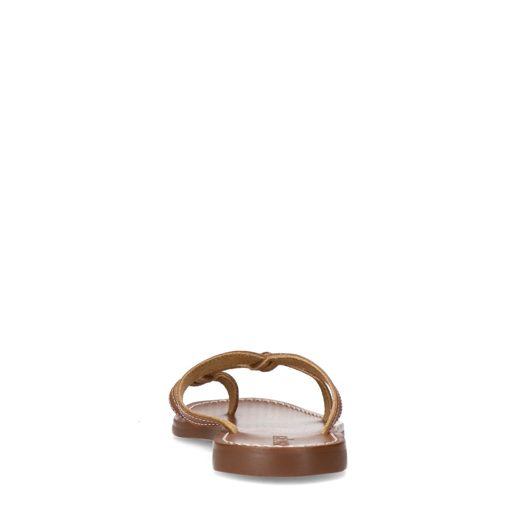 Cognac leren slippers
