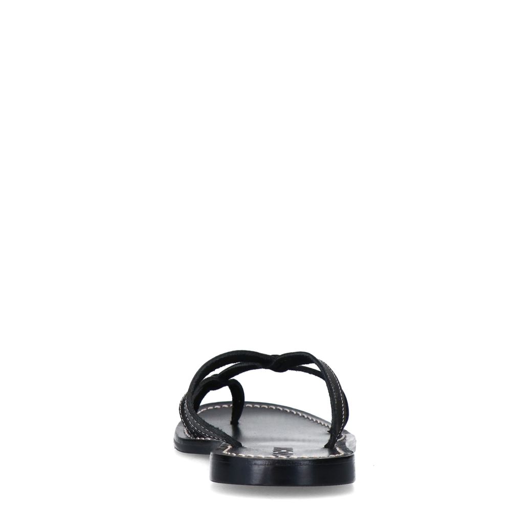 Zwarte leren slippers