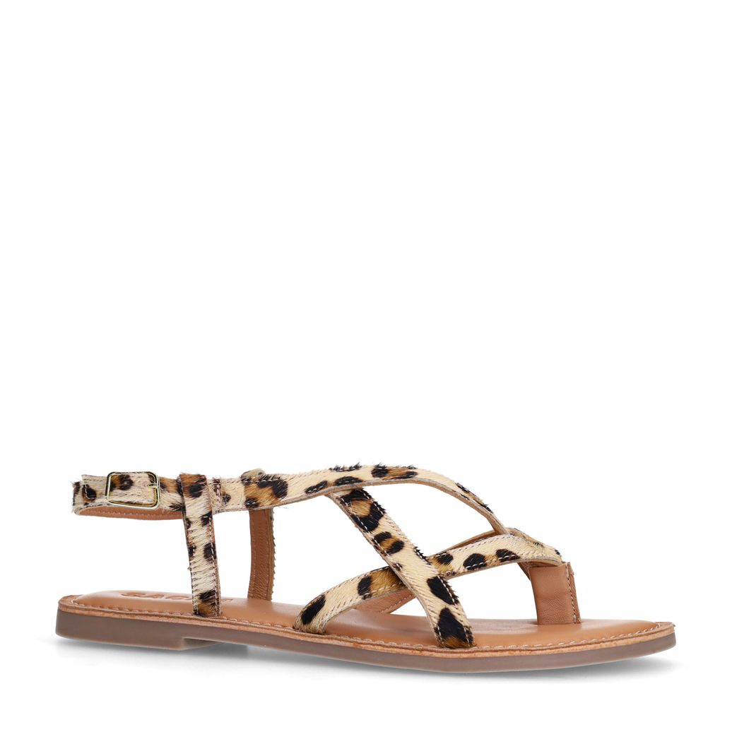 Sandales léopard avec brides croisées