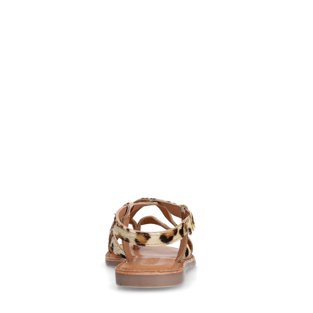 Leopard sandalen met gekruiste bandjes