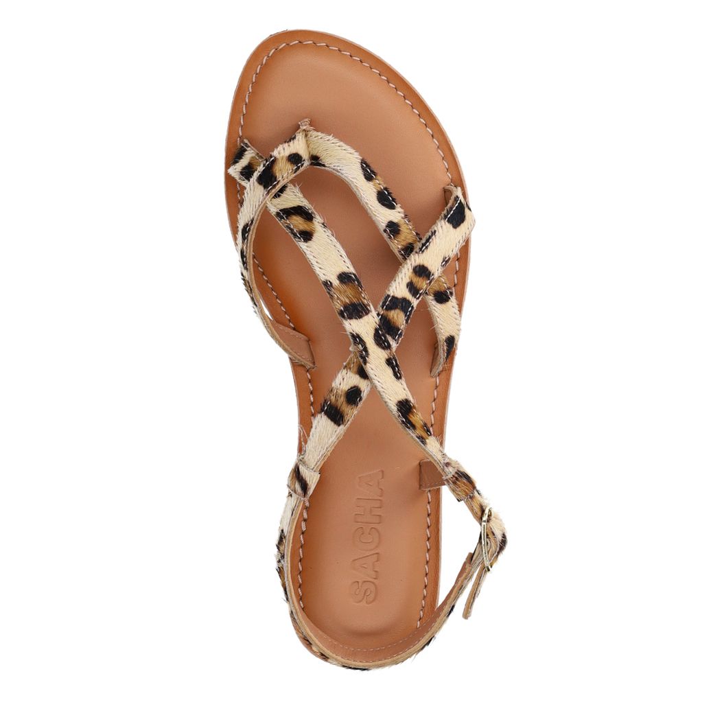 Sandales léopard avec brides croisées