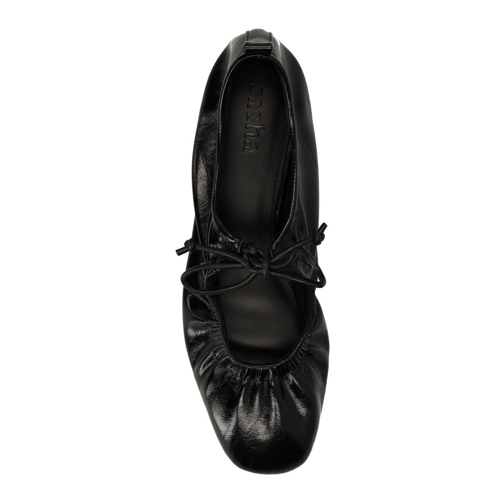 Ballerines avec lacets - noir