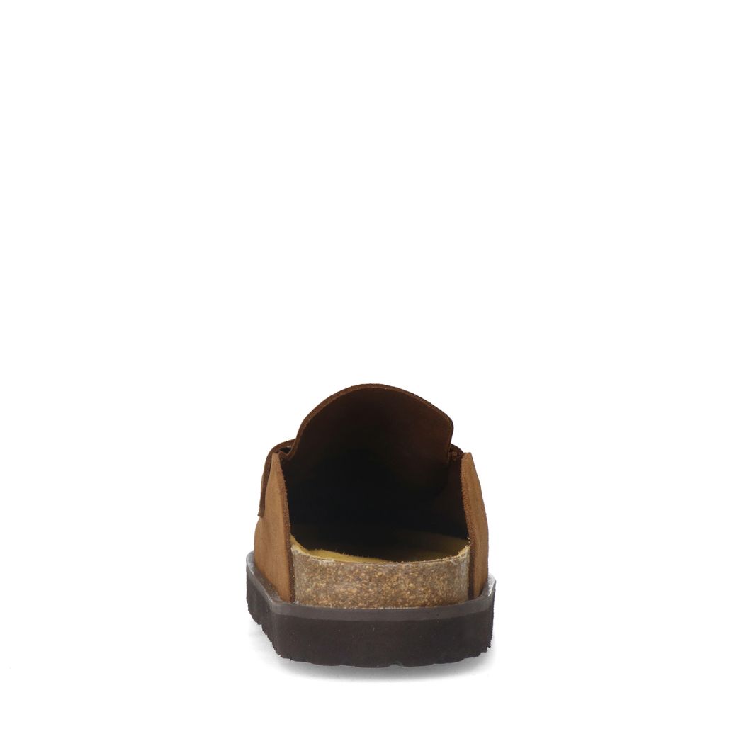 Braune Veloursleder-Slipper