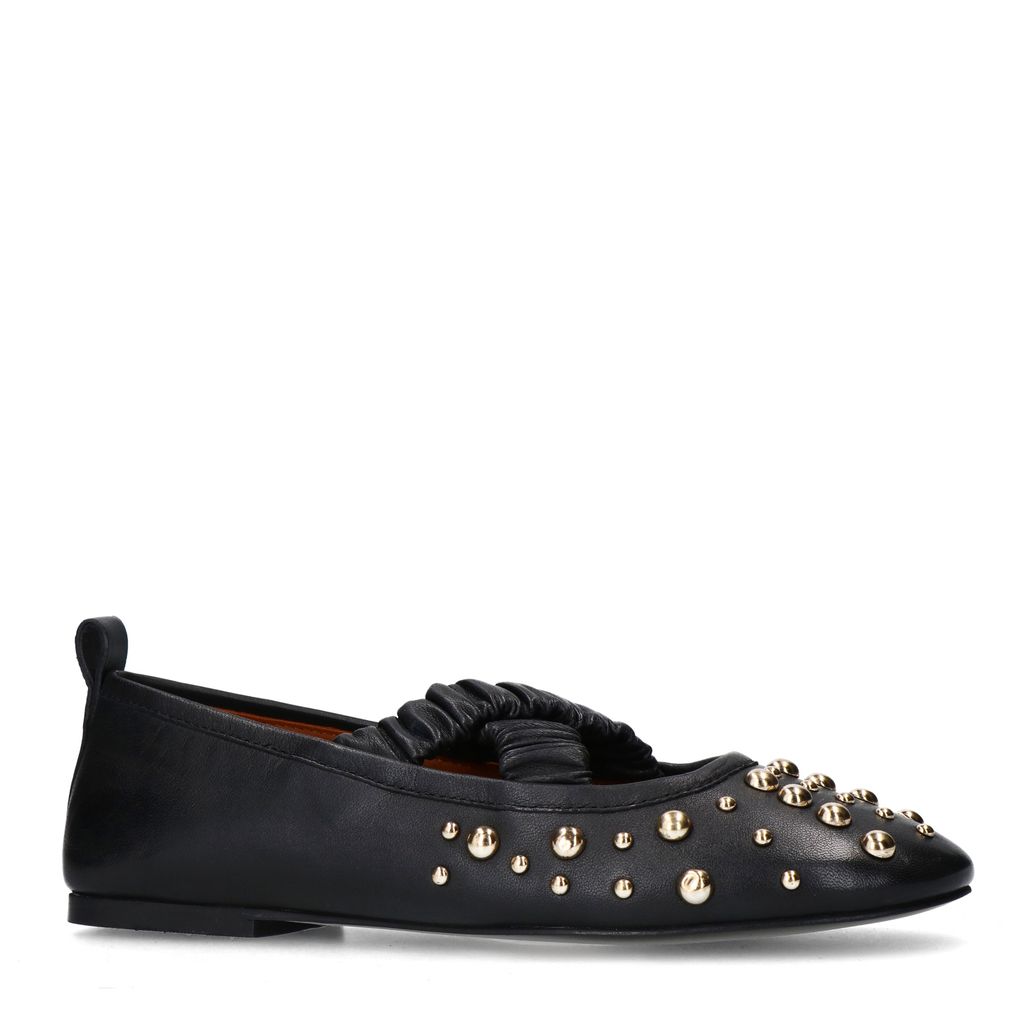 Ballerines en cuir avec clous - noir