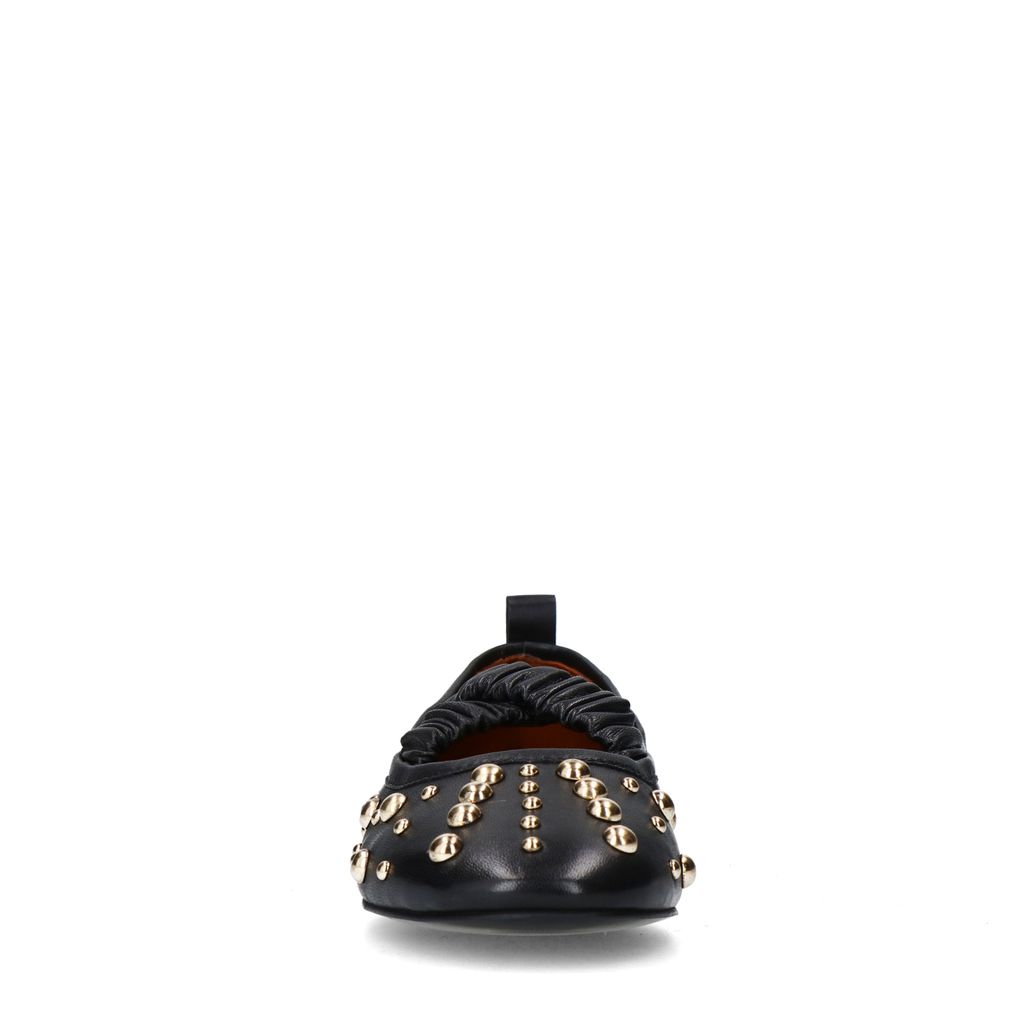Ballerines en cuir avec clous - noir