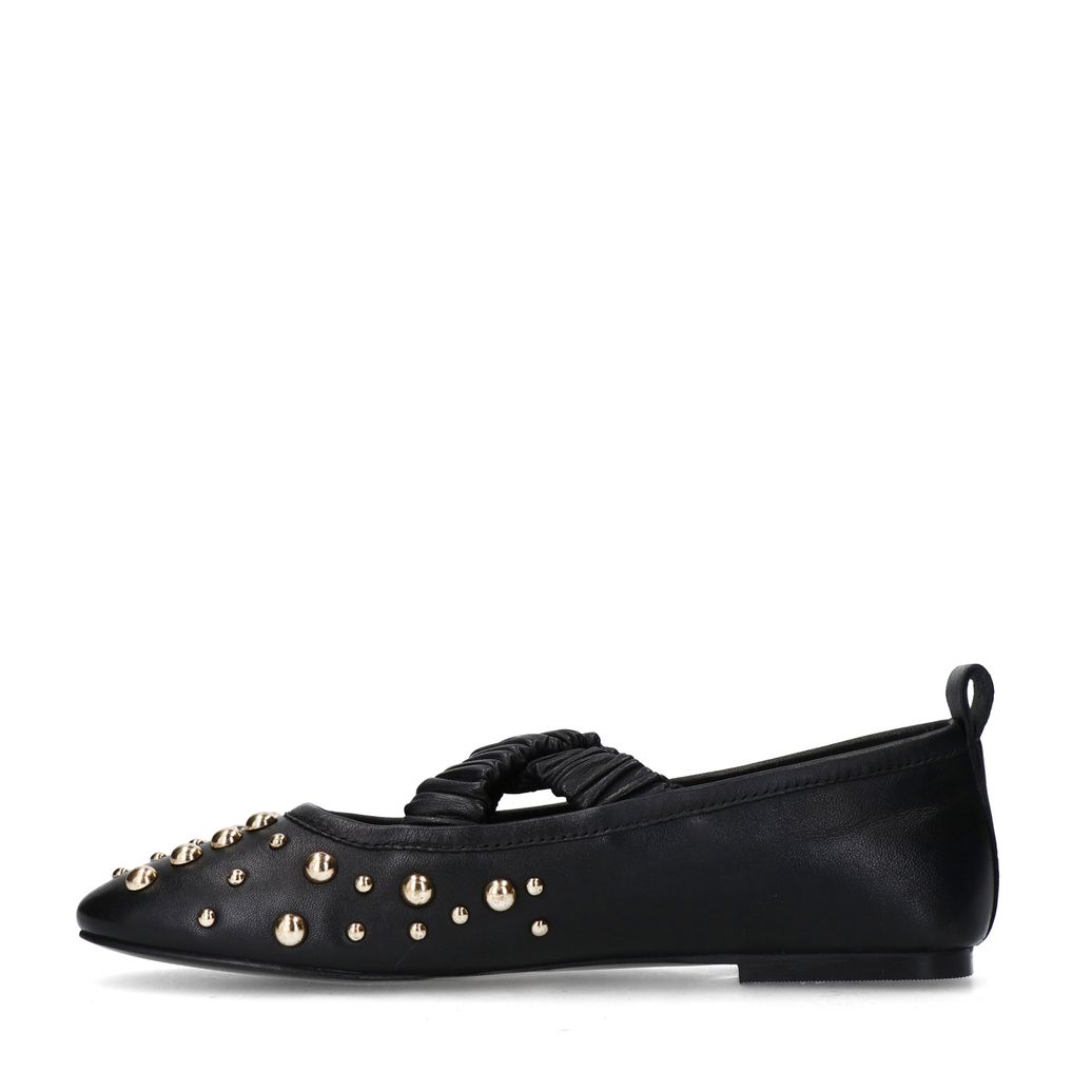Ballerines en cuir avec clous - noir