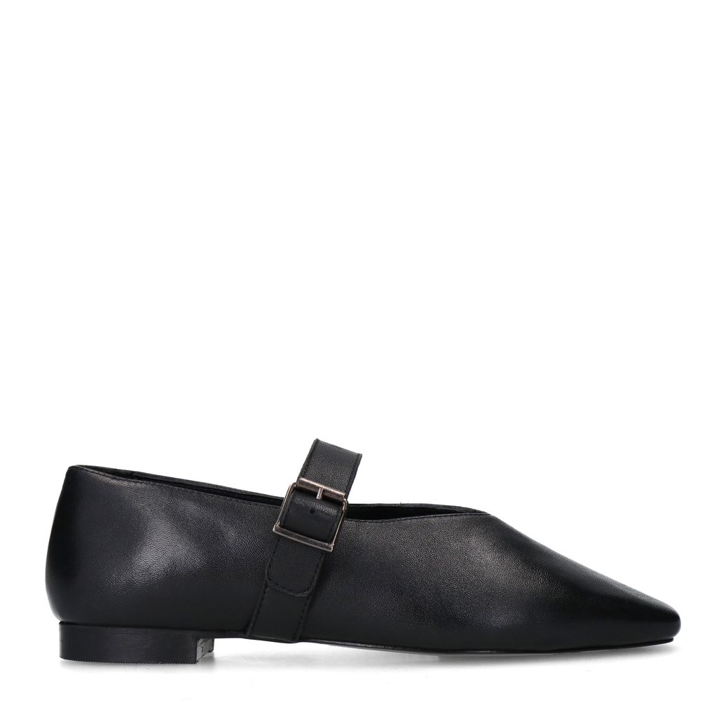Ballerines en cuir avec boucle - noir