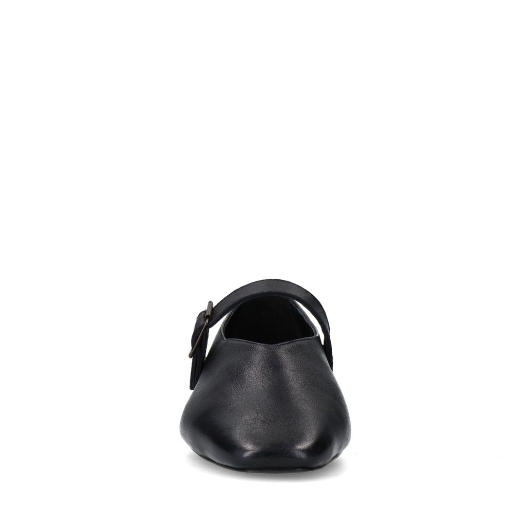 Ballerines en cuir avec boucle - noir