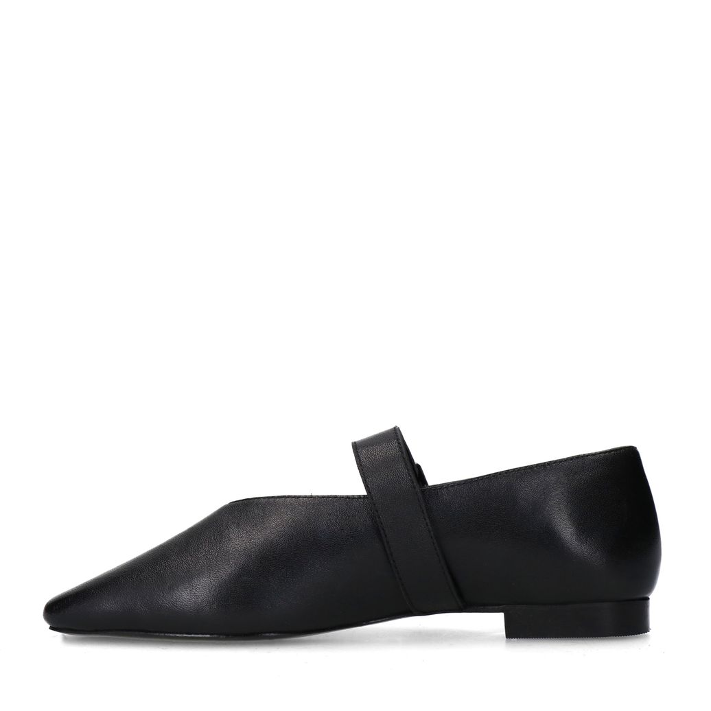 Ballerines en cuir avec boucle - noir