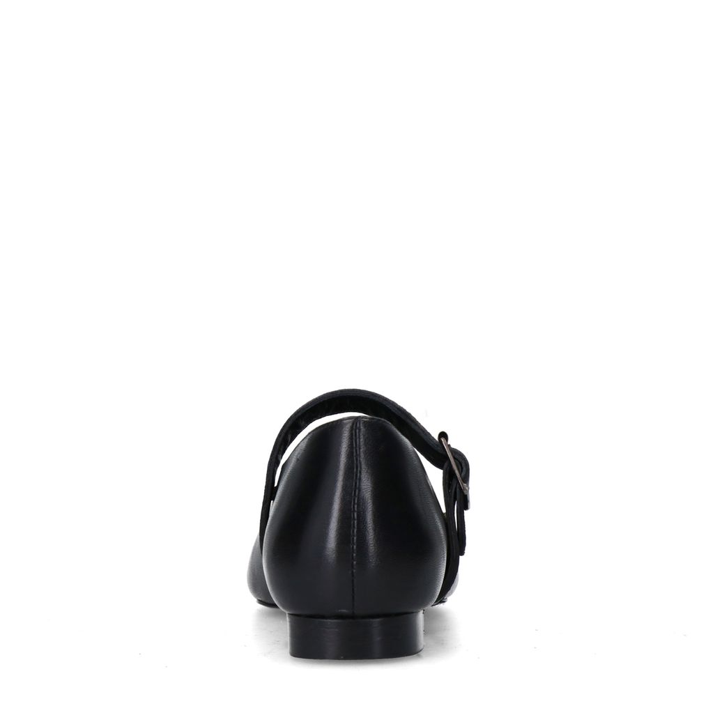 Ballerines en cuir avec boucle - noir