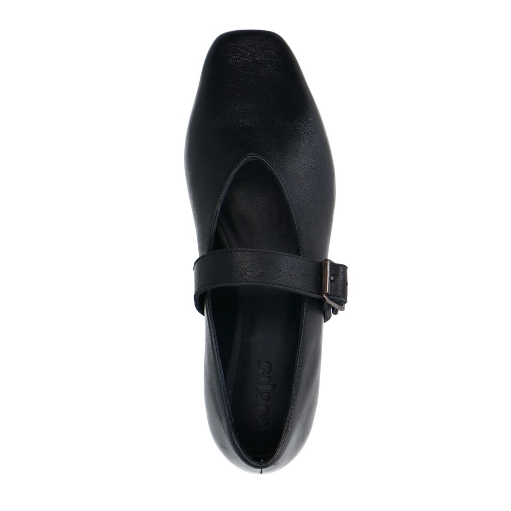 Ballerines en cuir avec boucle - noir