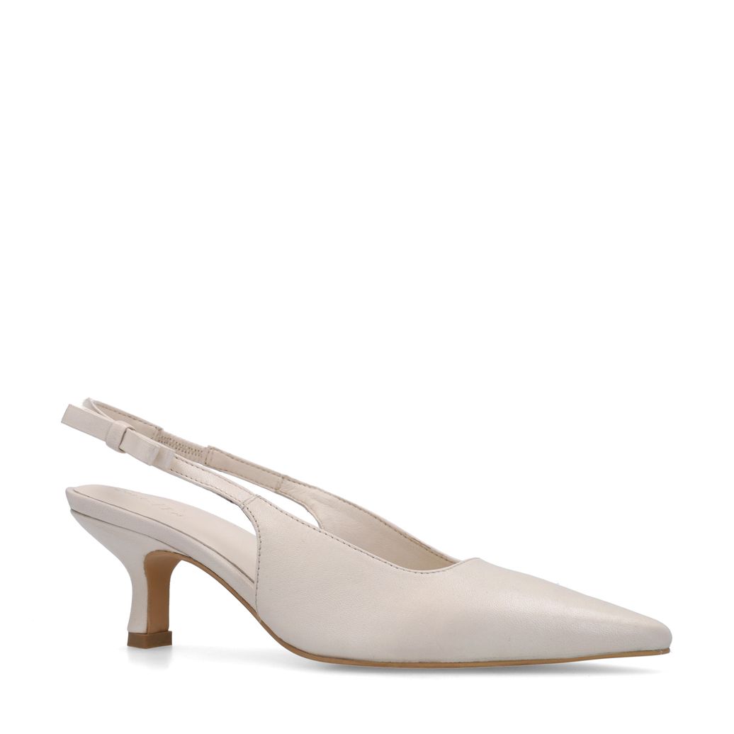 Escarpins slingback en cuir - blanc cassé