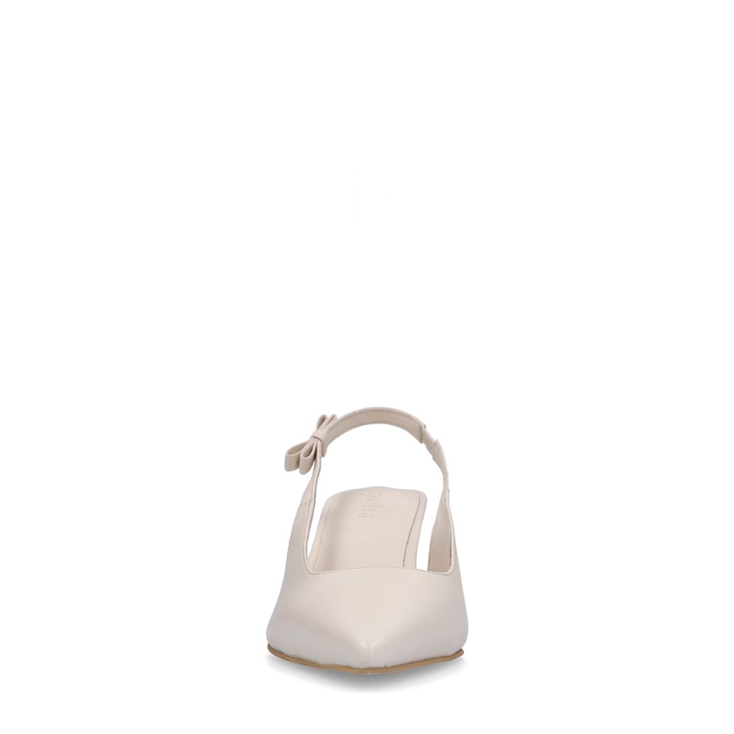 Escarpins slingback en cuir - blanc cassé