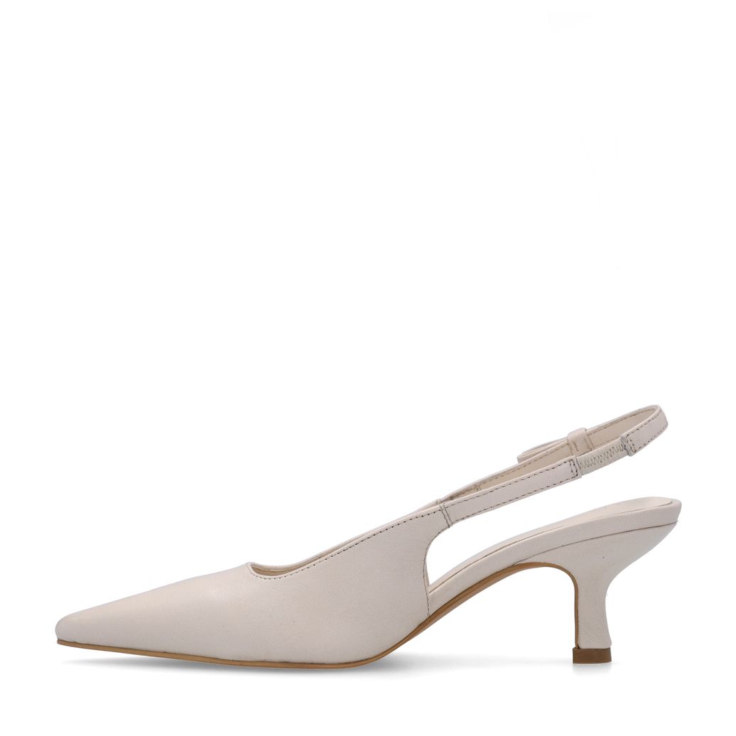 Escarpins slingback en cuir - blanc cassé
