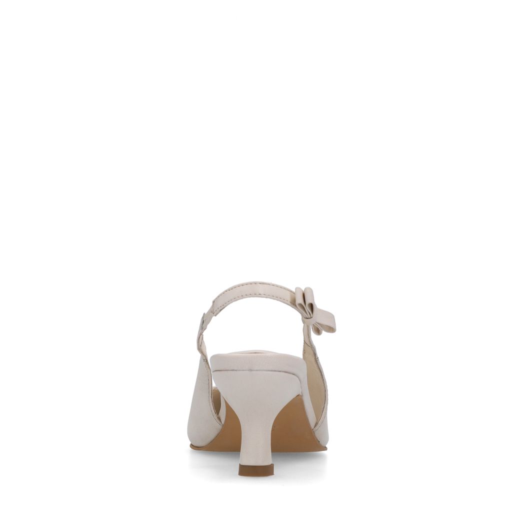 Escarpins slingback en cuir - blanc cassé