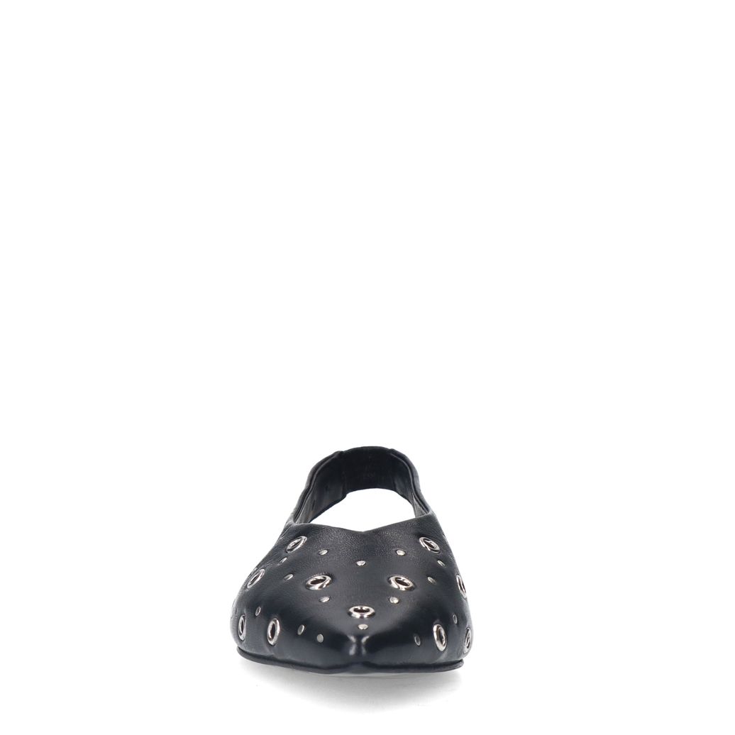 Slingbacks en cuir avec clous - noir