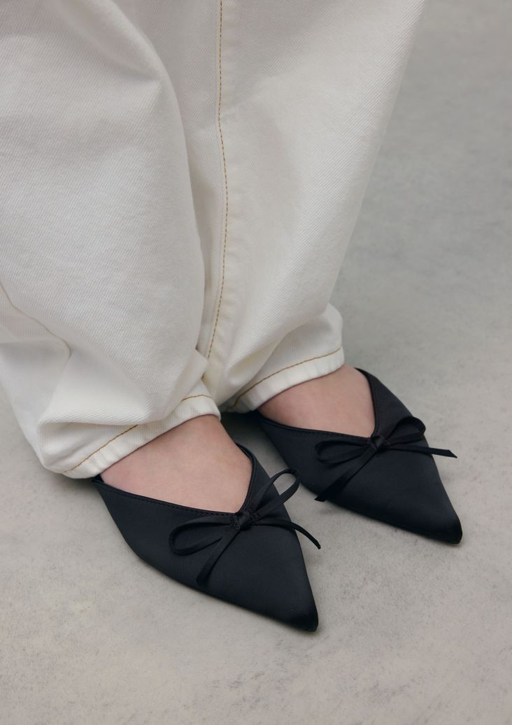 Slingbacks avec nœud - noir